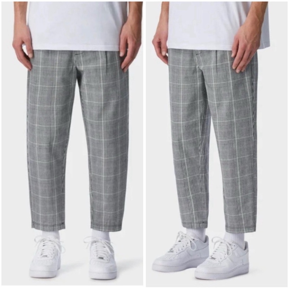 I Love Ugly Kobe Black and White Plaid Regular Rise Cropped Leg Pants Size Large